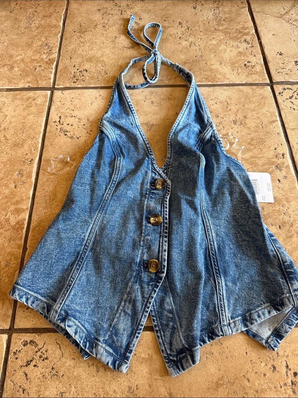 American Eagle Halter Button-Front Top